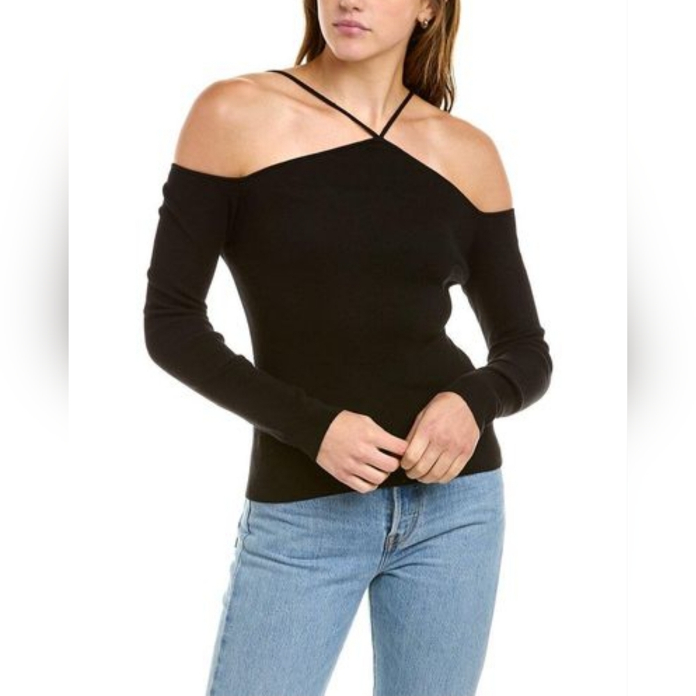 Modern Citizen Open Shoulder Knit Black Sweater Size Xl Nwot